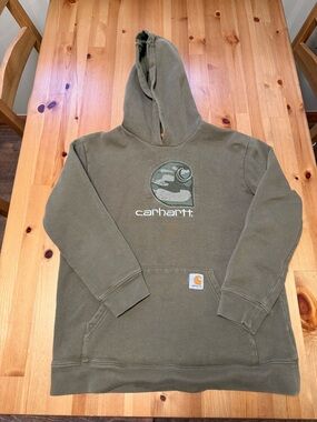 Carhartt Olive Hoodie with Camo Logo- Bits 10-12
